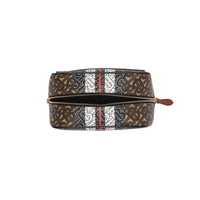 Pochette de voyage en toile écologique rayée Monogram - Bridle Brown