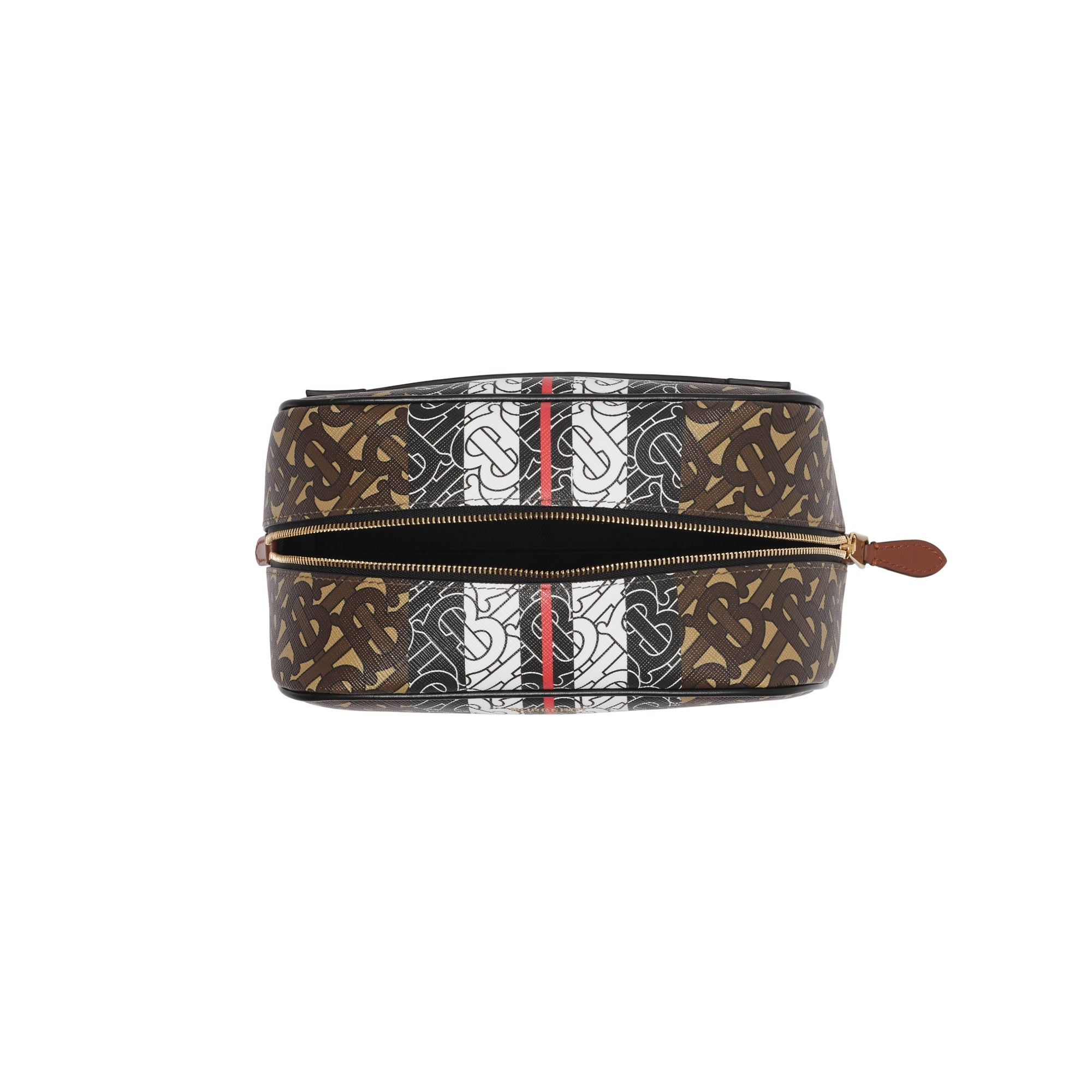 Pochette de voyage en toile écologique rayée Monogram - Bridle Brown