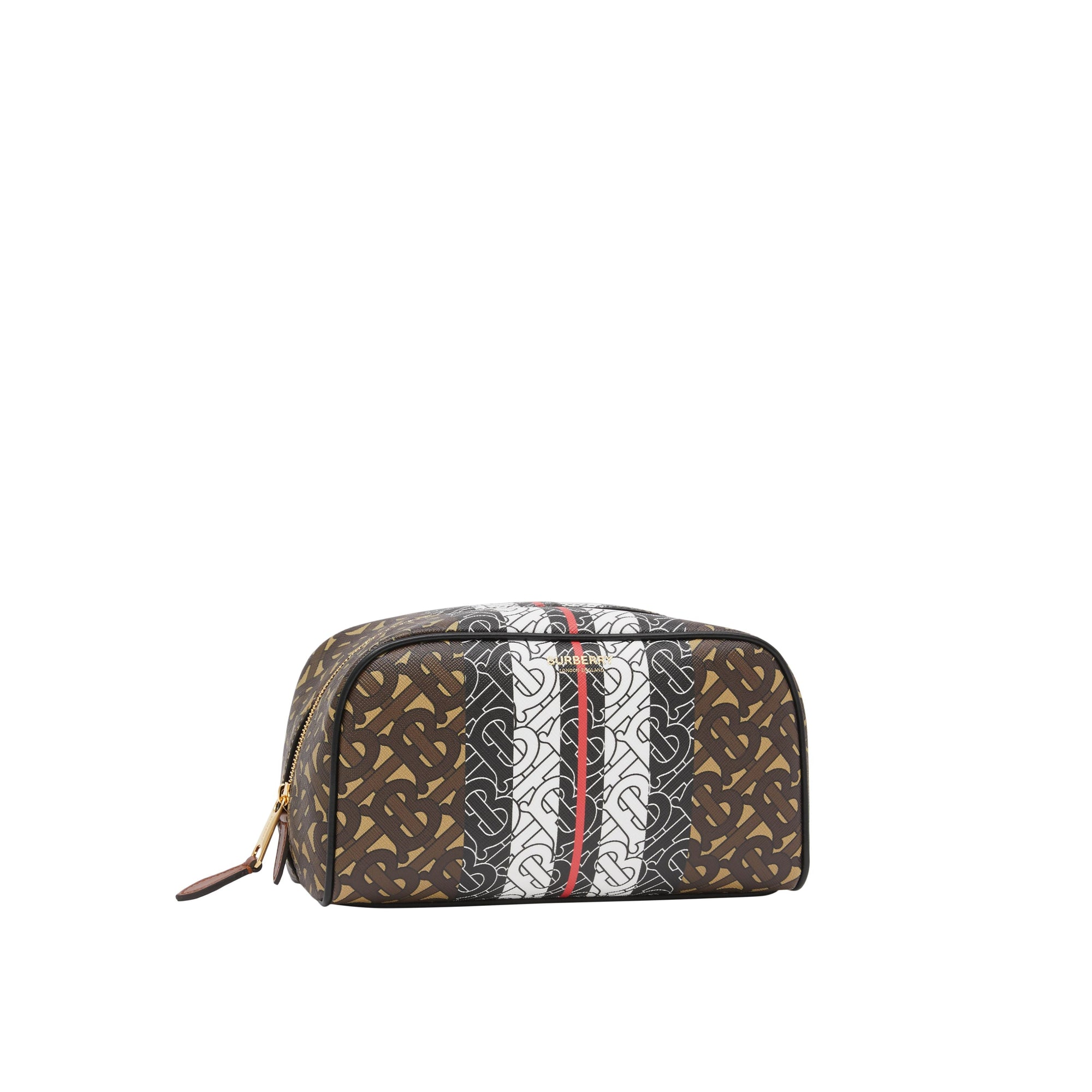 Pochette de voyage en toile écologique rayée Monogram - Bridle Brown