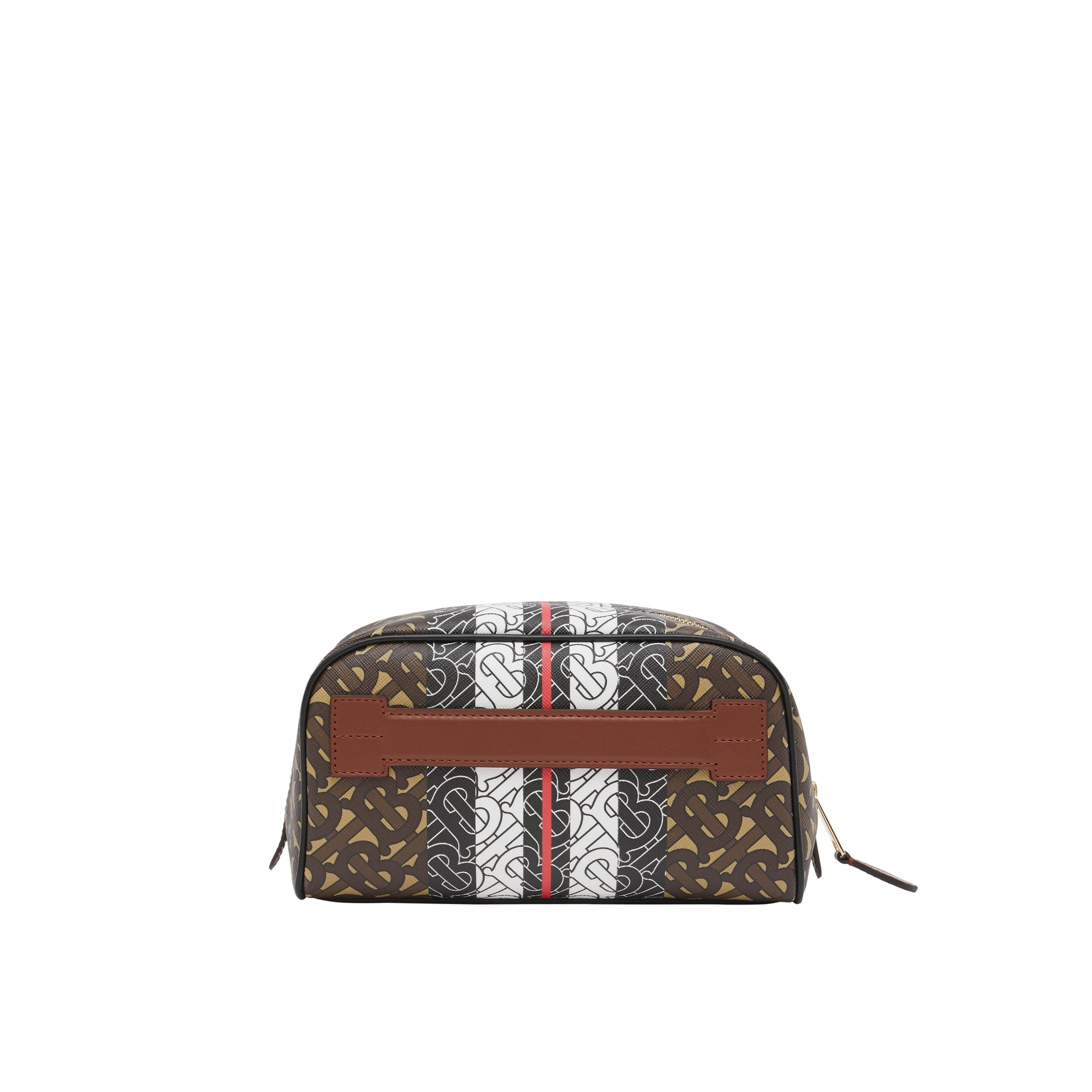 Pochette de voyage en toile écologique rayée Monogram - Bridle Brown