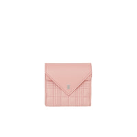 Portefeuille à rabat matelassé en cuir d'agneau - Blush Pink