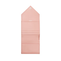 Portefeuille à rabat matelassé en cuir d'agneau - Blush Pink