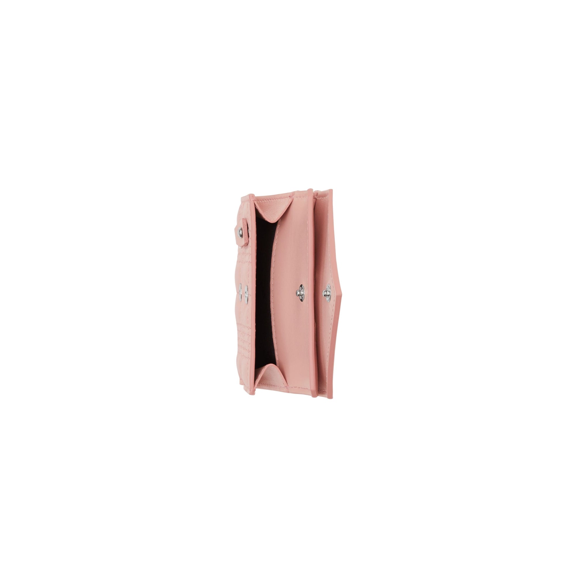 Portefeuille à rabat matelassé en cuir d'agneau - Blush Pink