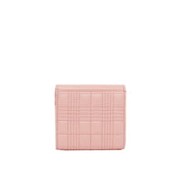 Portefeuille à rabat matelassé en cuir d'agneau - Blush Pink