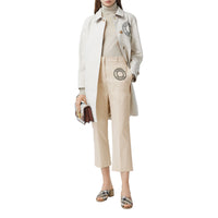 Pantalon tailleur en toile de coton stretch avec logo - Pale Cream