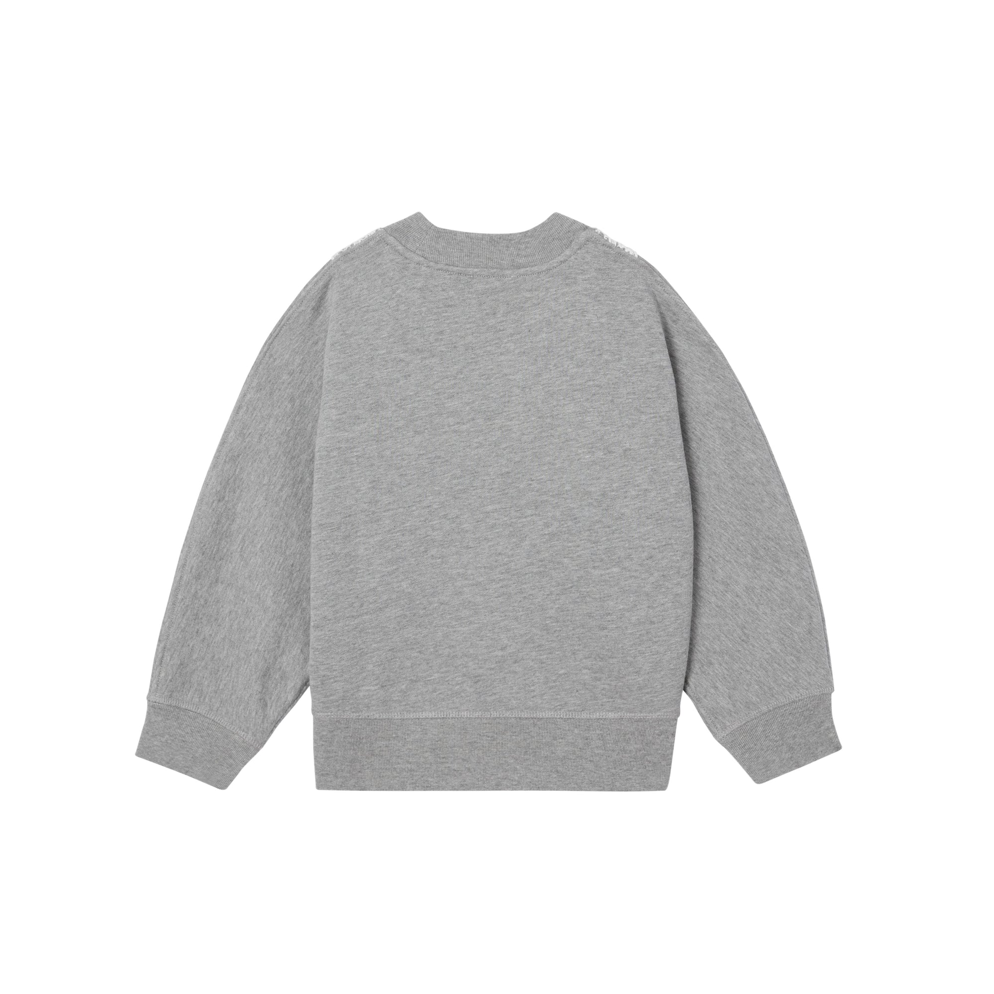 Sweat-shirt en coton avec panneau en dentelle et logo brodé - Grey Melange
