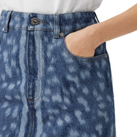 Minijupe en denim à imprimé daim - Mid Indigo