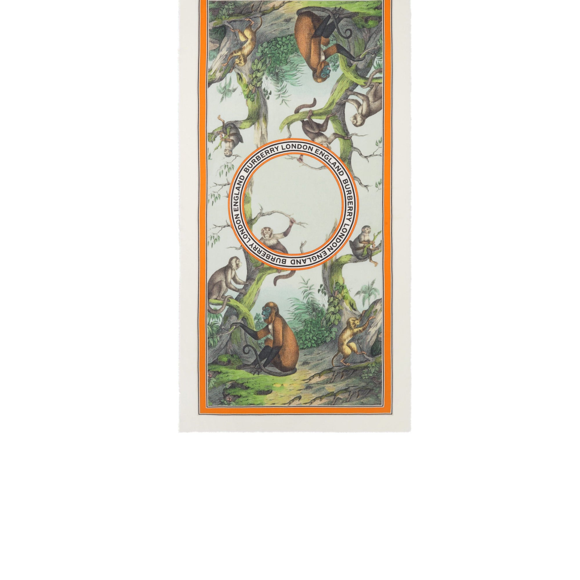 Écharpe légère en cachemire à imprimé singe - Opal Green