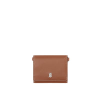 Petit portefeuille en cuir grainé avec sangle amovible - Tan