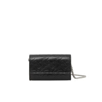 Petit portefeuille en cuir Monogram avec sangle amovible - Black