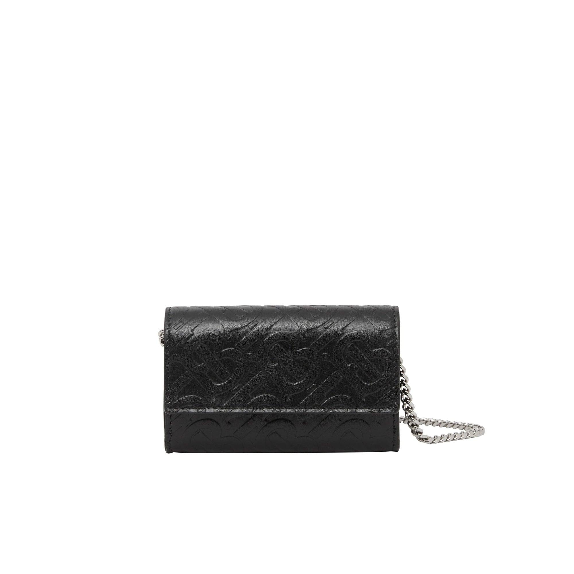 Petit portefeuille en cuir Monogram avec sangle amovible - Black