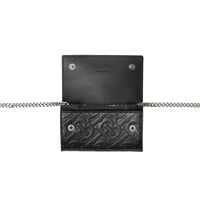 Petit portefeuille en cuir Monogram avec sangle amovible - Black