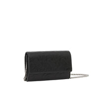 Petit portefeuille en cuir Monogram avec sangle amovible - Black