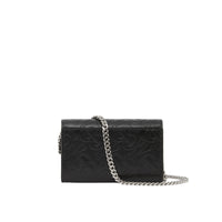 Petit portefeuille en cuir Monogram avec sangle amovible - Black
