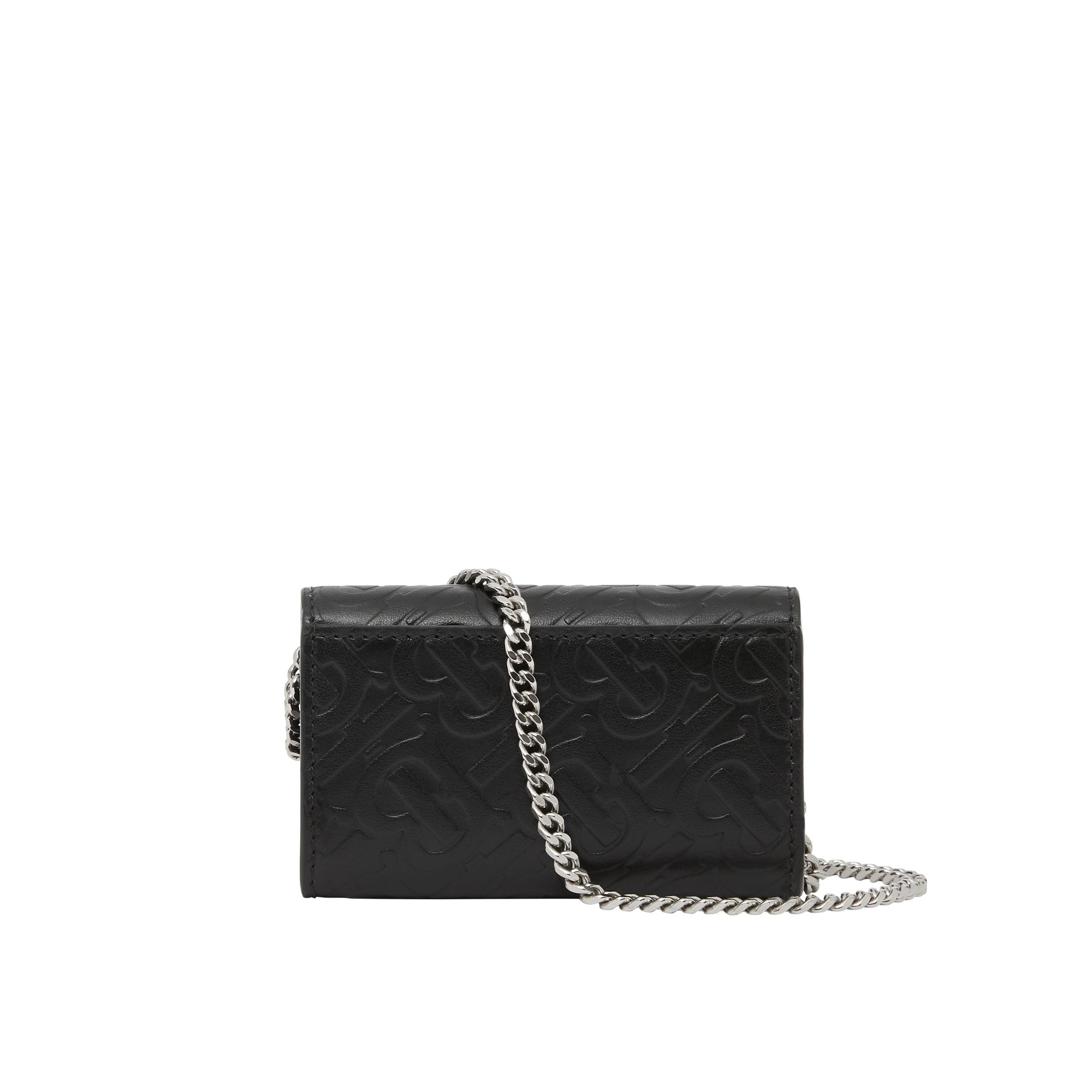 Petit portefeuille en cuir Monogram avec sangle amovible - Black