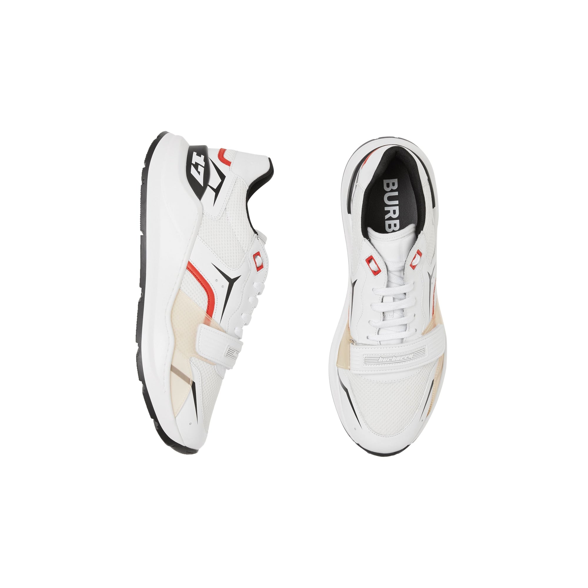 Sneakers en cuir et mesh - White