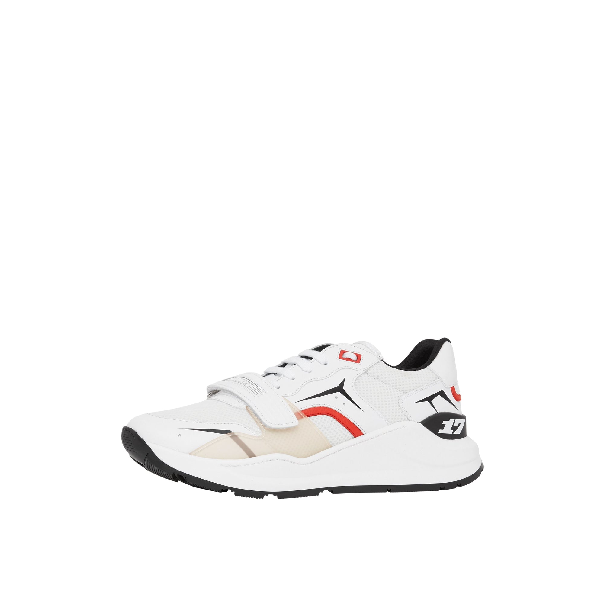 Sneakers en cuir et mesh - White