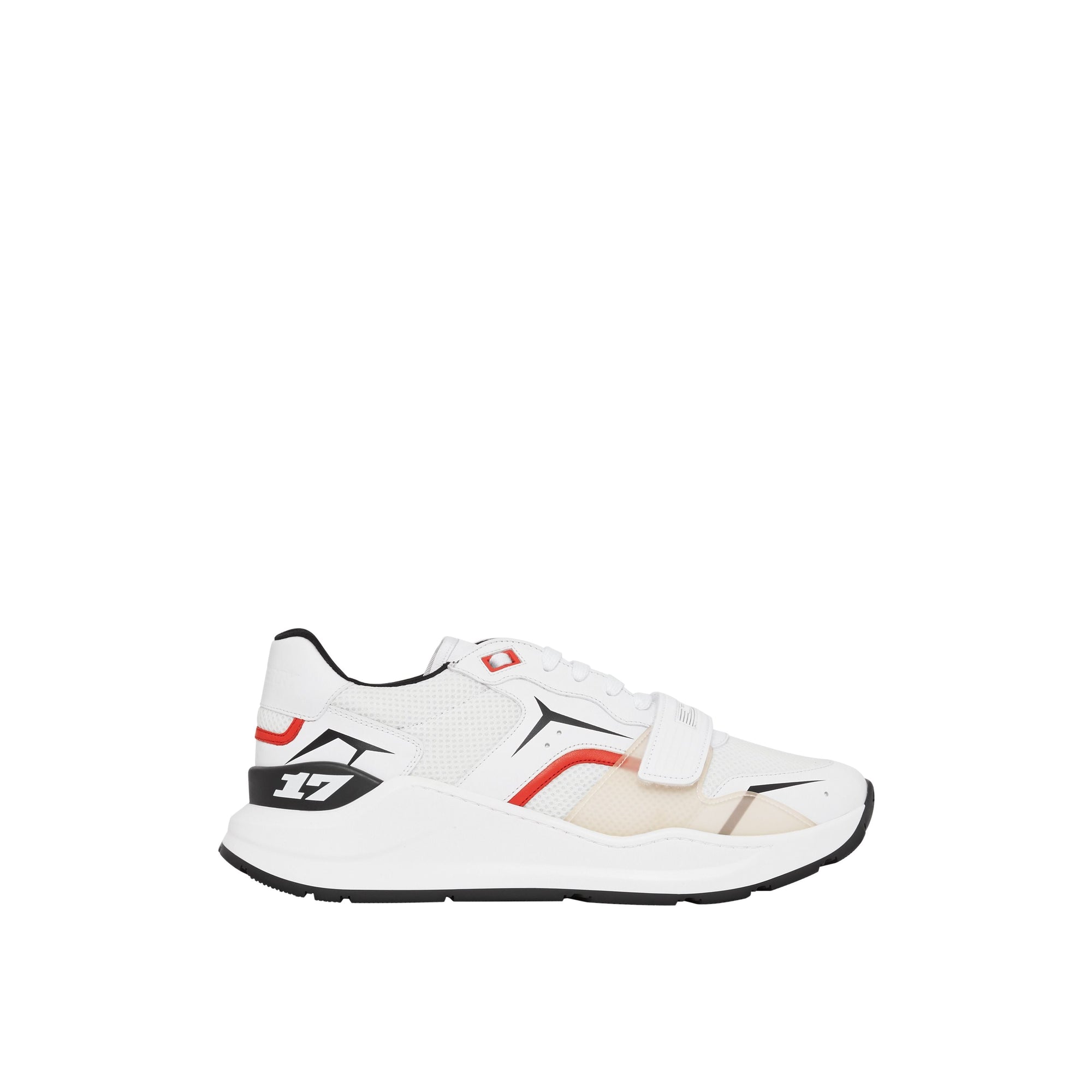 Sneakers en cuir et mesh - White