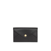 Clutch enveloppe TB ceinturé en cuir d'agneau matelassé - Black