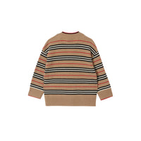 Cardigan en laine et cachemire à rayures iconiques - Archive Beige