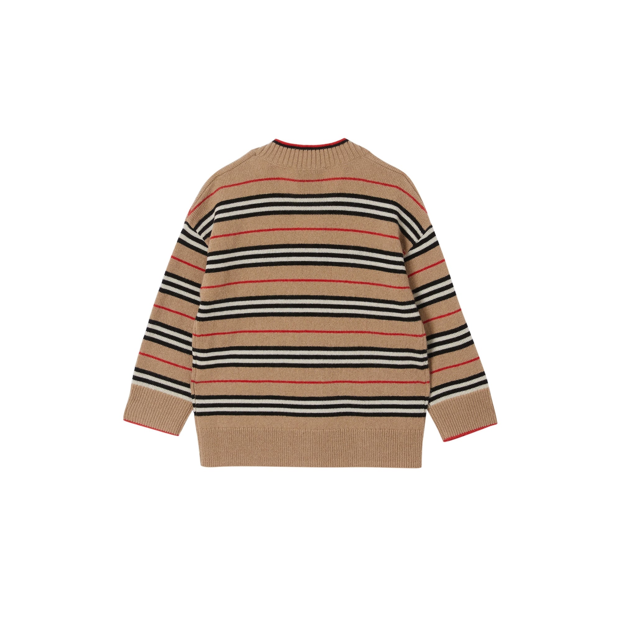 Cardigan en laine et cachemire à rayures iconiques - Archive Beige