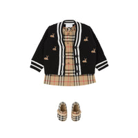 Cardigan en laine mélangée à motif daim - Black