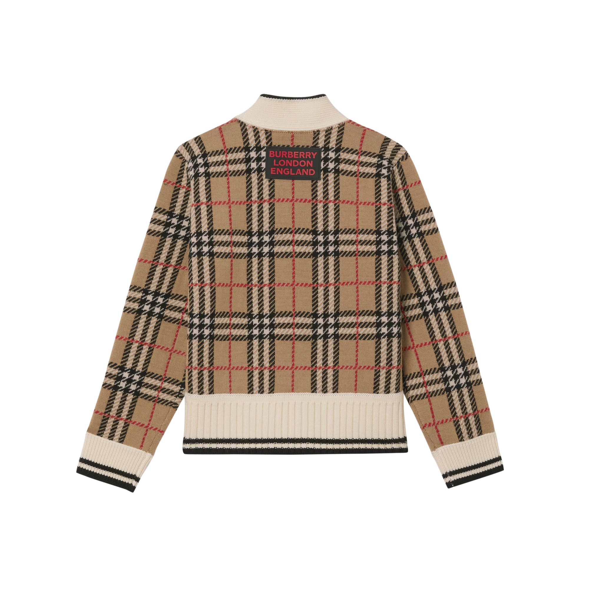 Cardigan en jacquard de laine mérinos à motif check et léopard - Leopard Print