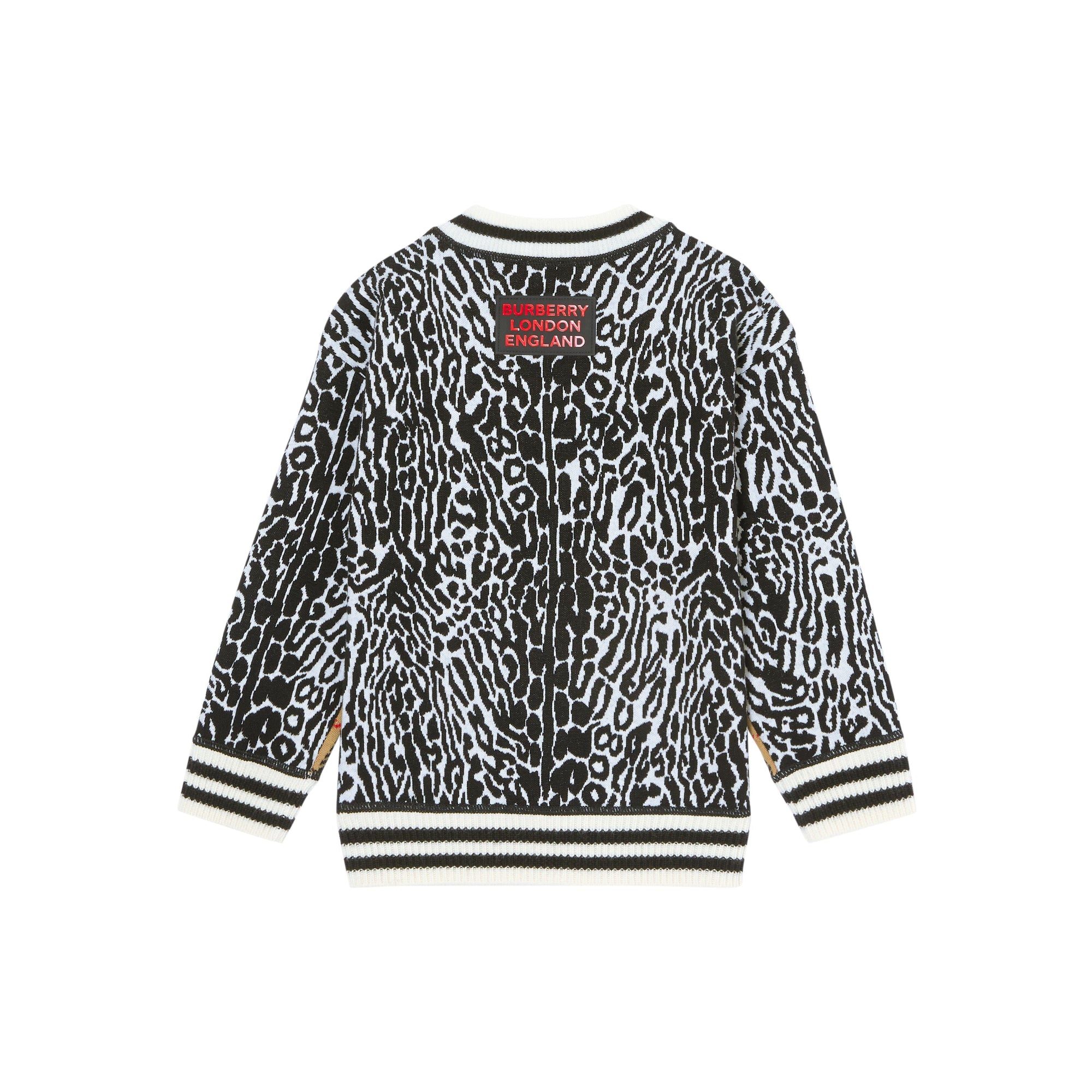 Pull en jacquard de laine mérinos à motif check et léopard - Leopard Print