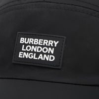 Casquette à bords larges en sergé de coton avec logo appliqué - Black