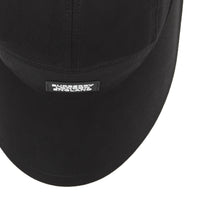 Casquette à bords larges en sergé de coton avec logo appliqué - Black