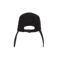 Casquette à bords larges en sergé de coton avec logo appliqué - Black
