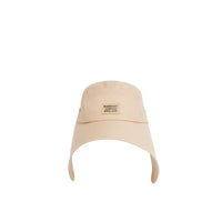 Casquette à bords larges en sergé de coton avec logo appliqué - Soft Fawn