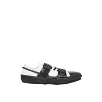 Sneakers Webb en coton et cuir - White & Black