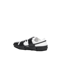 Sneakers Webb en coton et cuir - White & Black