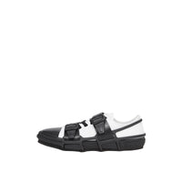 Sneakers Webb en coton et cuir - White & Black