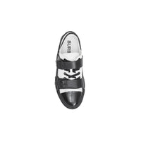 Sneakers Webb en coton et cuir - White & Black
