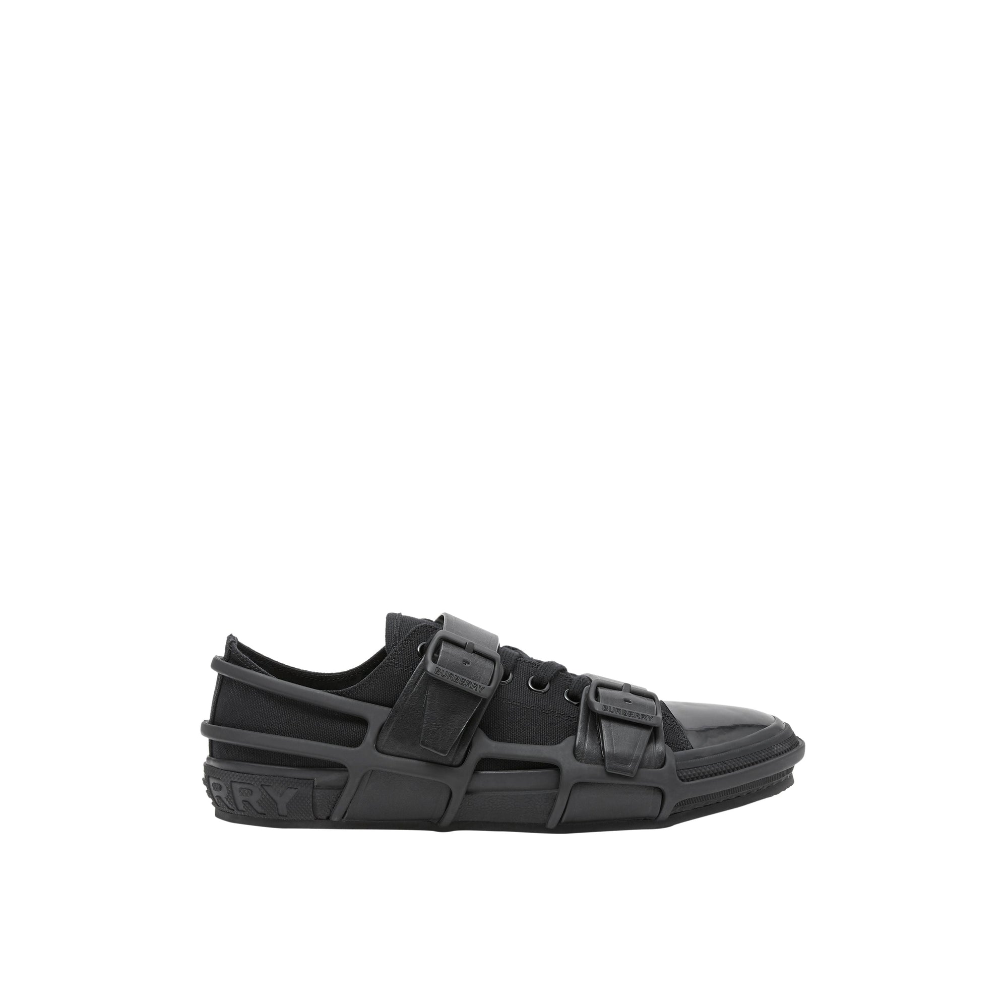 Sneakers Webb en coton et cuir - Black