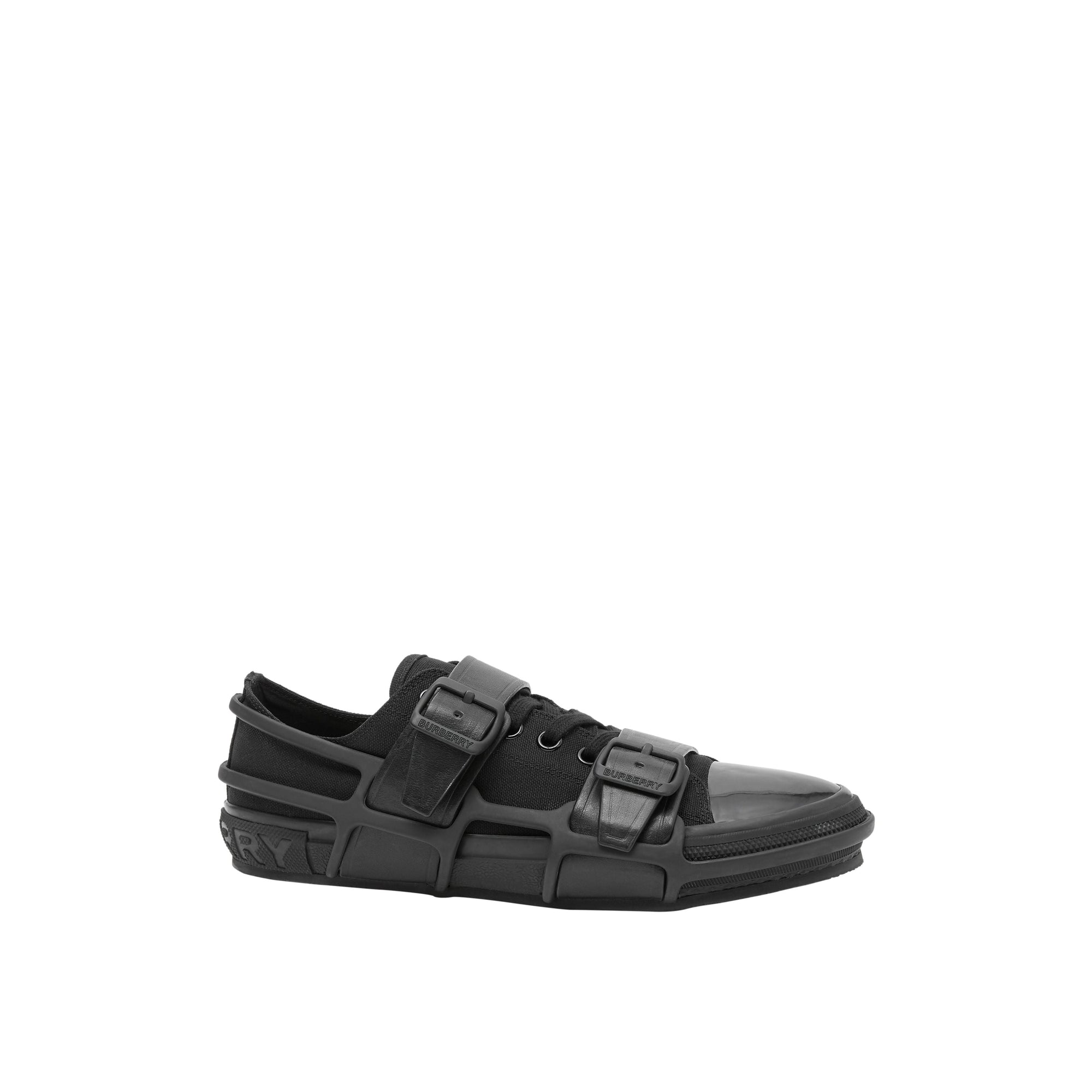 Sneakers Webb en coton et cuir - Black
