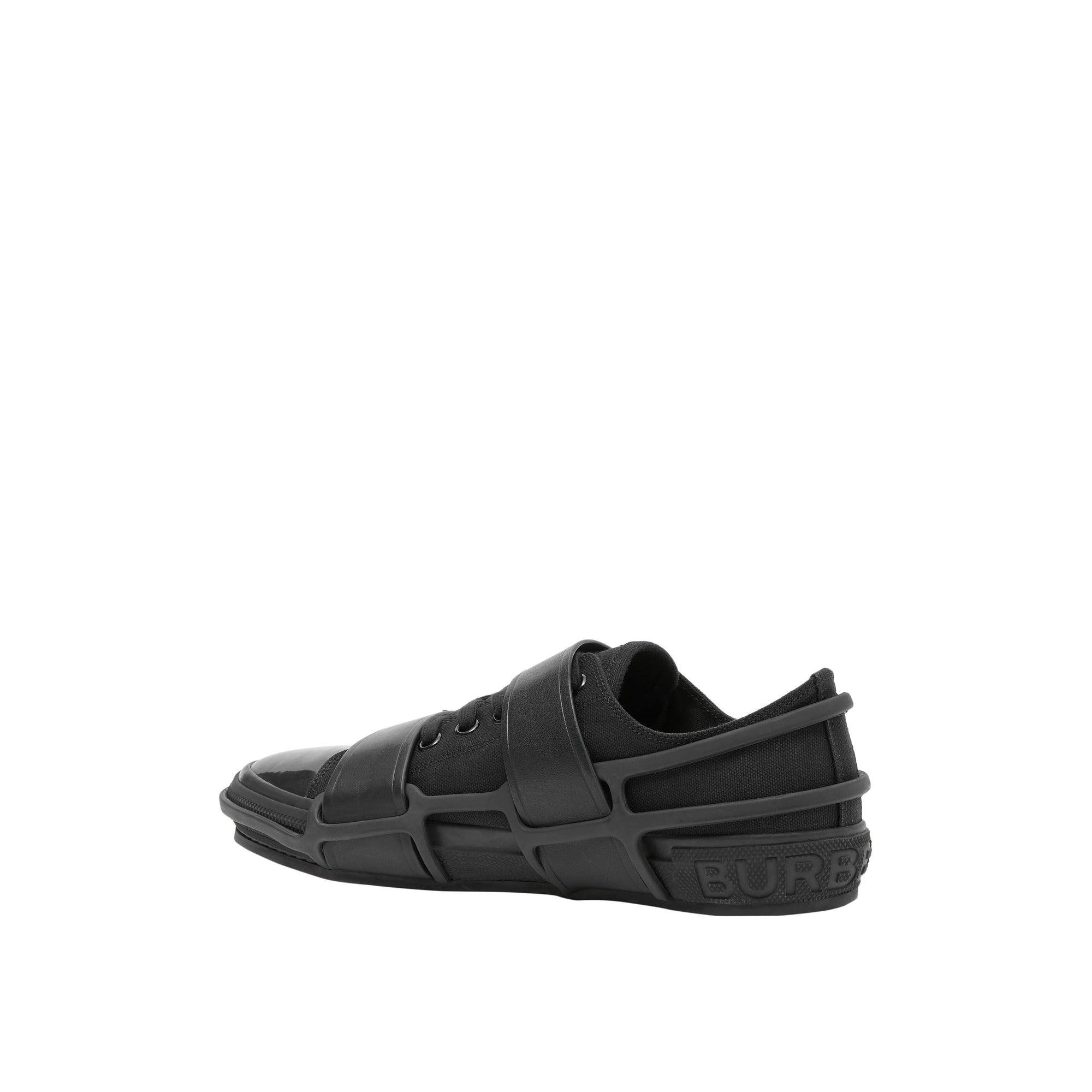 Sneakers Webb en coton et cuir - Black