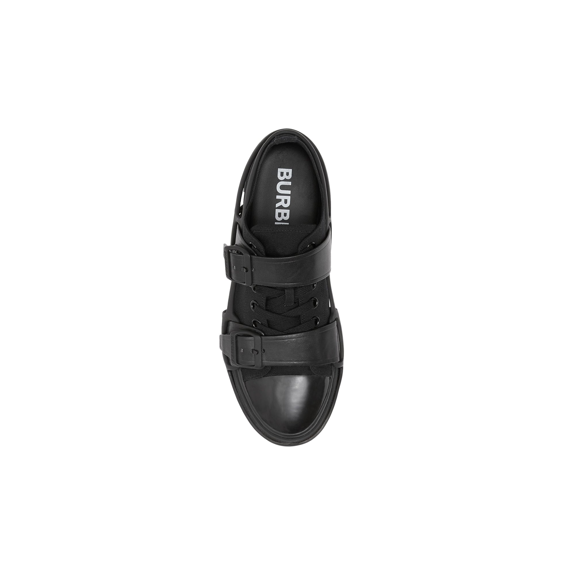 Sneakers Webb en coton et cuir - Black