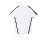T-shirt en coton avec bandes à logo - White