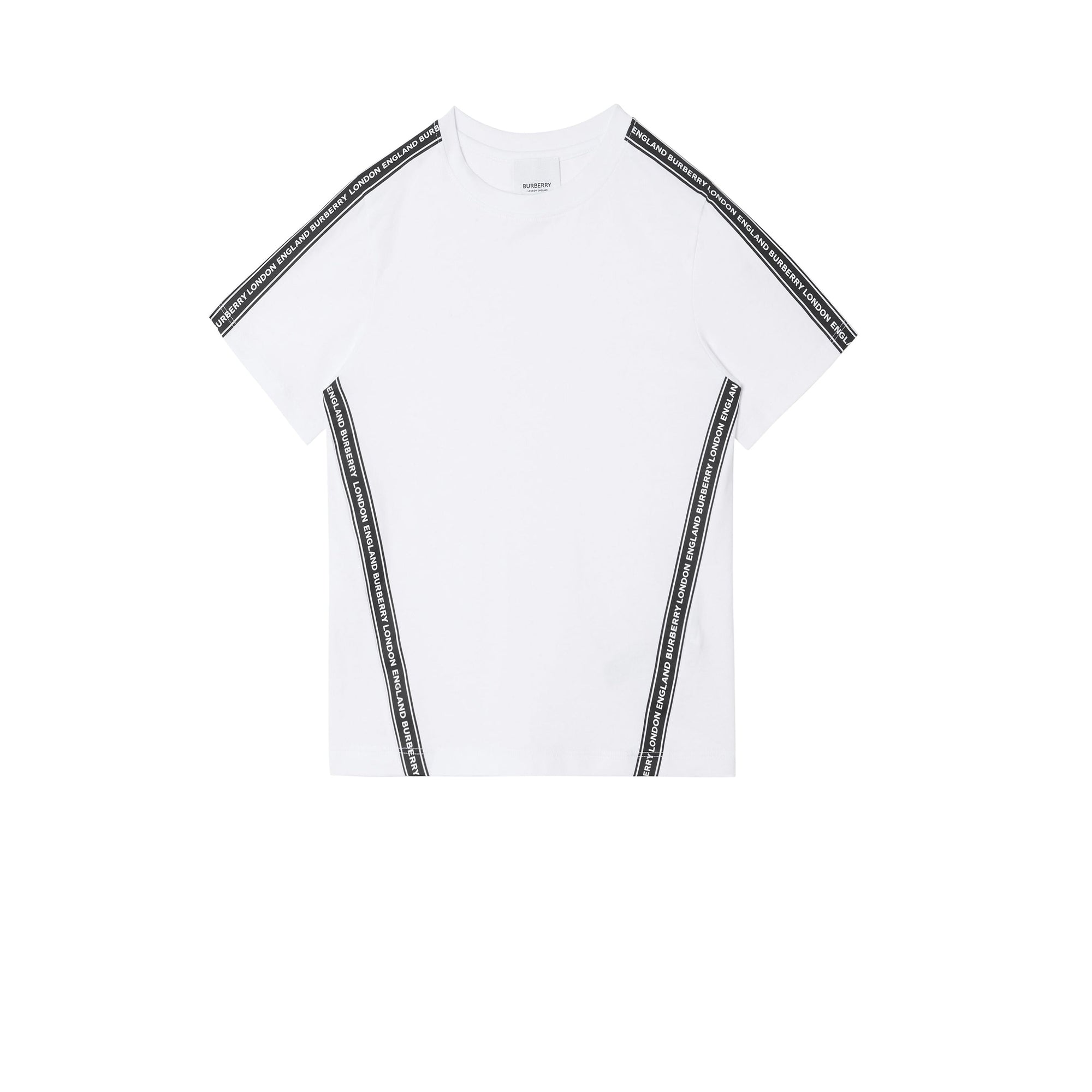 T-shirt en coton avec bandes à logo - White