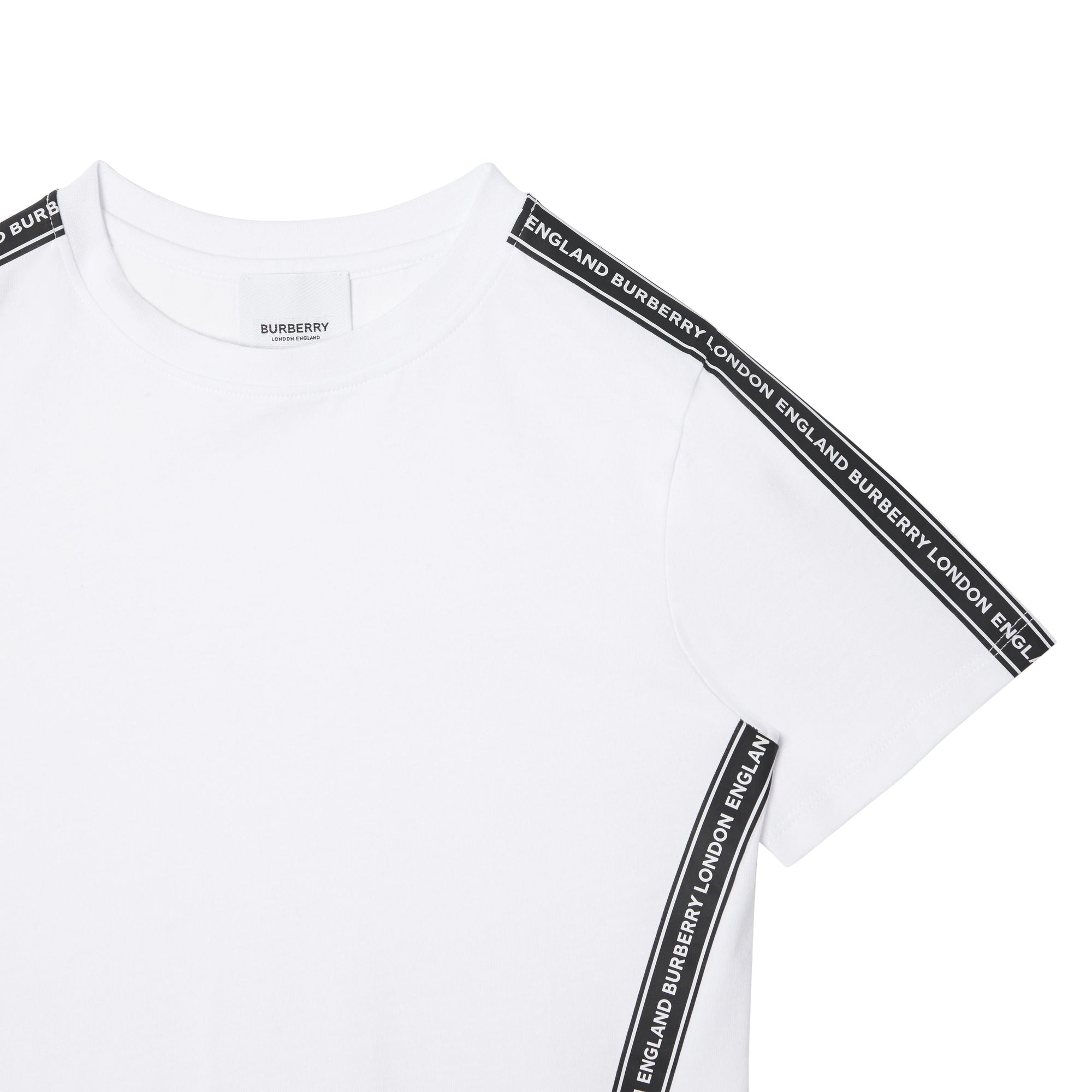 T-shirt en coton avec bandes à logo - White