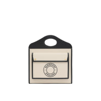 Sac Pocket moyen en toile et cuir à logo - Black & White
