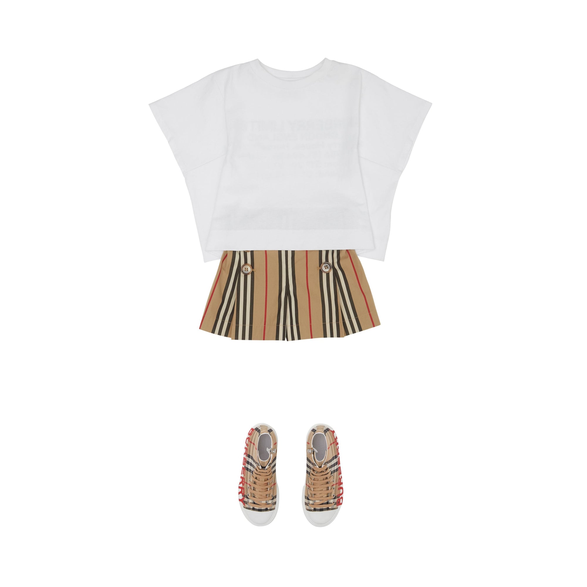 Short de marin en coton à rayures iconiques - Archive Beige