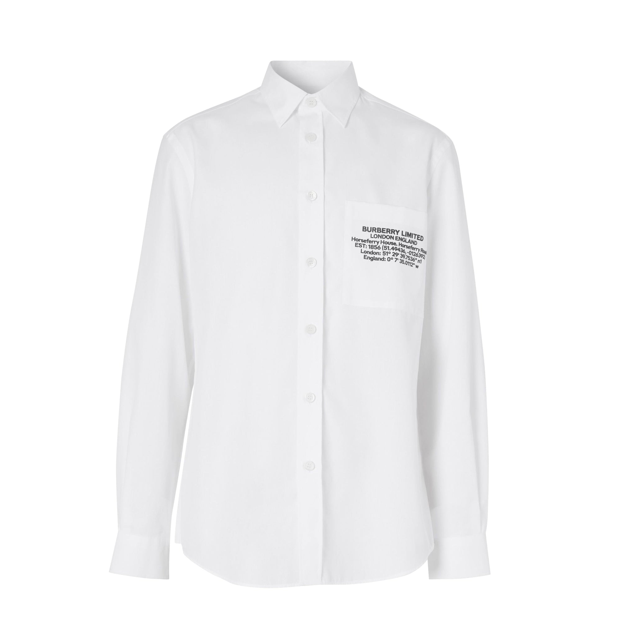 Chemise en coton avec coordonnées géographiques - Optic White