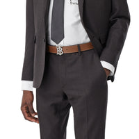 Ceinture en cuir surpiqué Monogram - Tan
