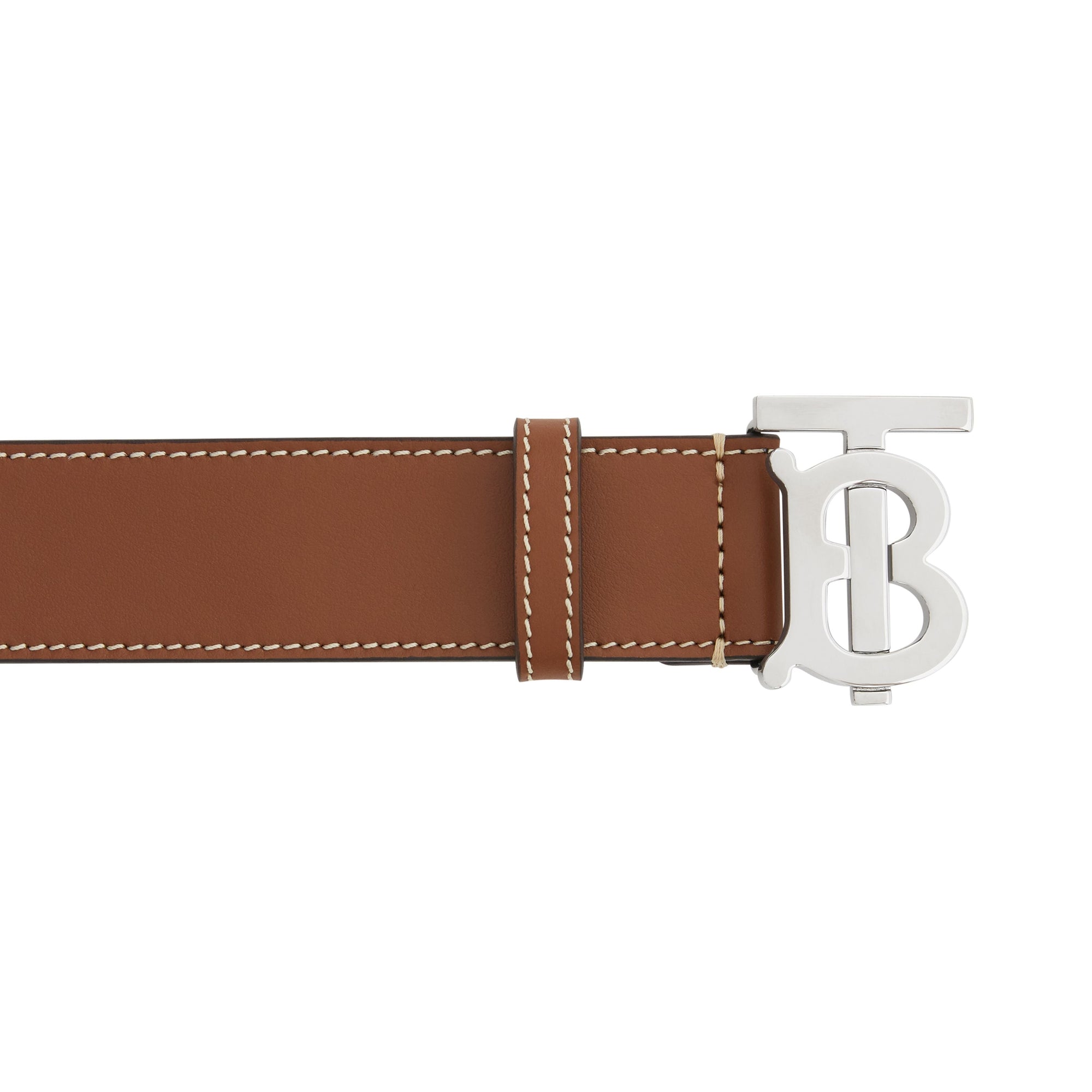 Ceinture en cuir surpiqué Monogram - Tan