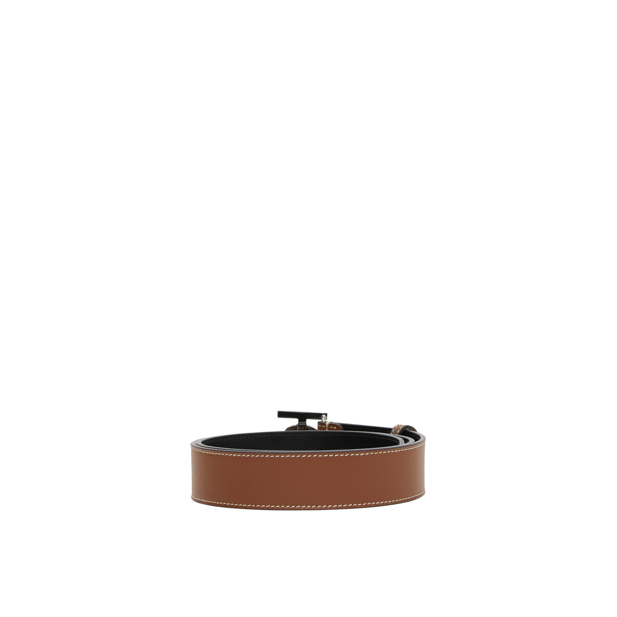 Ceinture en cuir surpiqué Monogram - Tan