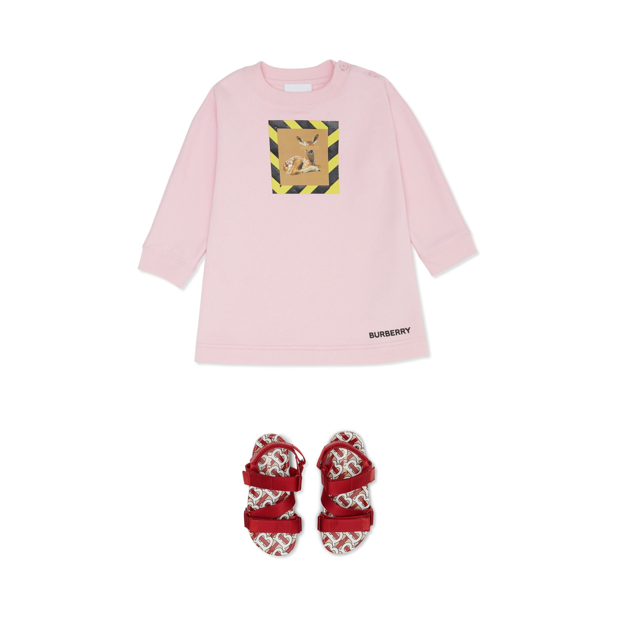 Robe pull en coton à imprimé daim - Candy Pink
